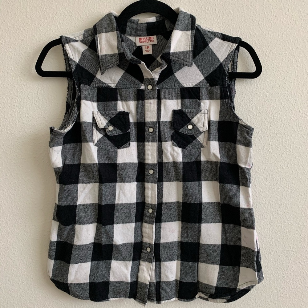 Sleeveless Flannel Top